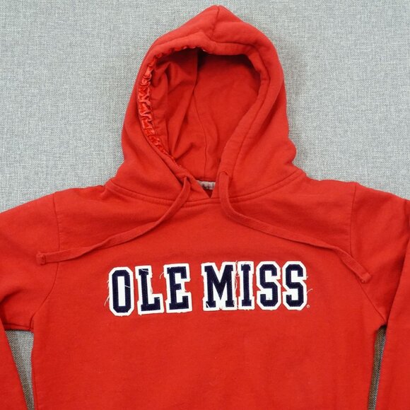 Ole Miss Rebels Women's Hoodie Red Appliqué Jones & Mitchell Size Large - Picture 2 of 6
